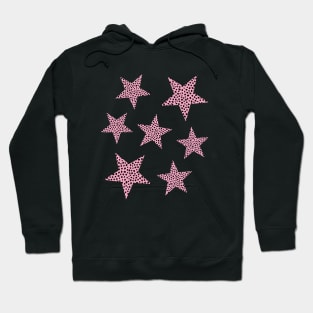 Pink Stars with Dalmatian Spots Print Hoodie